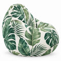 Ronde zitzakstoel met bladerenprint 100 x 80 x 80 cm Groen/Wit