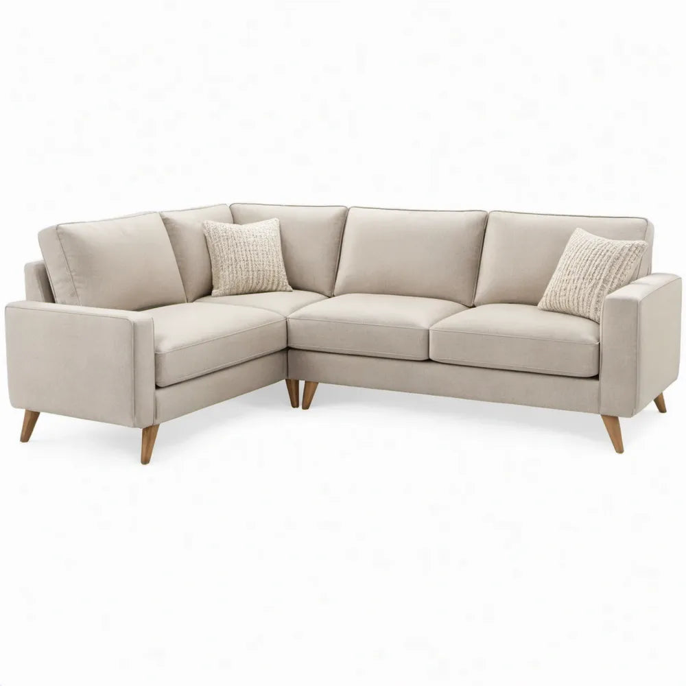 Beige 4-zits hoekbank met linker chaise longue 260 x 200 x 85 cm