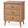 Massief mangohouten kast met 3 lades, 80 x 40 x 100 cm, naturel bruin/goud