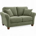 Groene 2-zitsbank met bruine poten, 152 x 89 x 91 cm