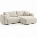 Crèmekleurige bouclé hoekbank met chaise longue rechts, 240 x 160 x 82 cm