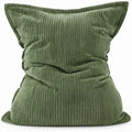 Groene geribde zitzak met hoge rugleuning, 90 x 90 x 110 cm