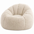 Ronde bouclé zitzakstoel crème 85 x 85 x 65 cm