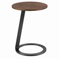 Ronde bijzettafel 40 x 40 x 60 cm – Donkerbruin/Zwart MDF en staal