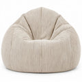 Ronde zitzakstoel van ribfluweel 90 x 90 x 70 cm - Crème