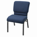 Gestoffeerde bureaustoel donkerblauw met zwart stalen onderstel, 48 x 55 x 82 cm
